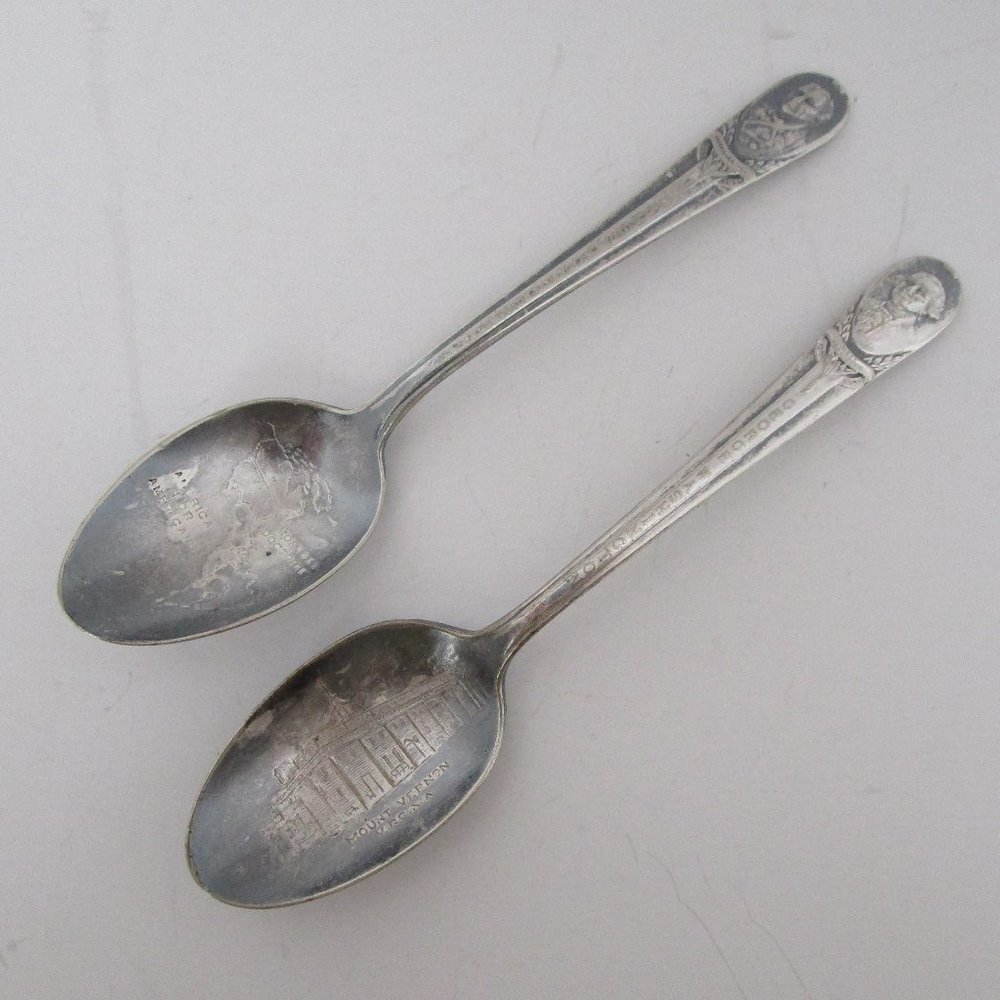 pair of silver plated President teaspoons